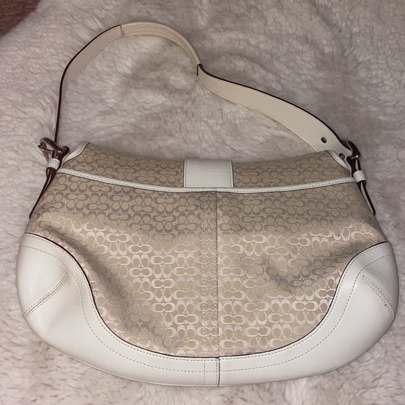 Coach signature jacquard beige white bag - Picture 2 of 5